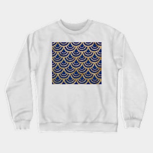 Golden navy fish scales Crewneck Sweatshirt